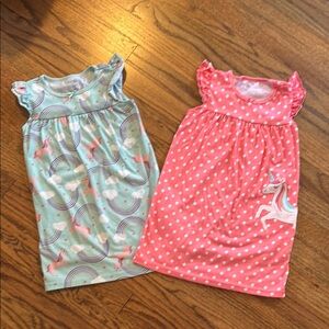 Girls' Unicorn and Rainbow Dresses Set